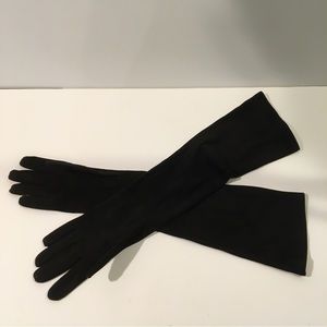 Vintage black suede long formal gloves